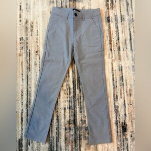 EUC Boys Size 10 Solid Grey Stretch Flat Front Jean/dress Pants With Pockets